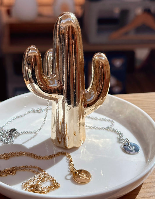 Dainty Cactus Necklace - Gold or Silver