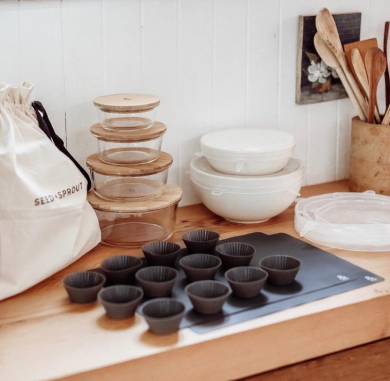 Seed & Sprout Silicone Muffin Cups - Graphite