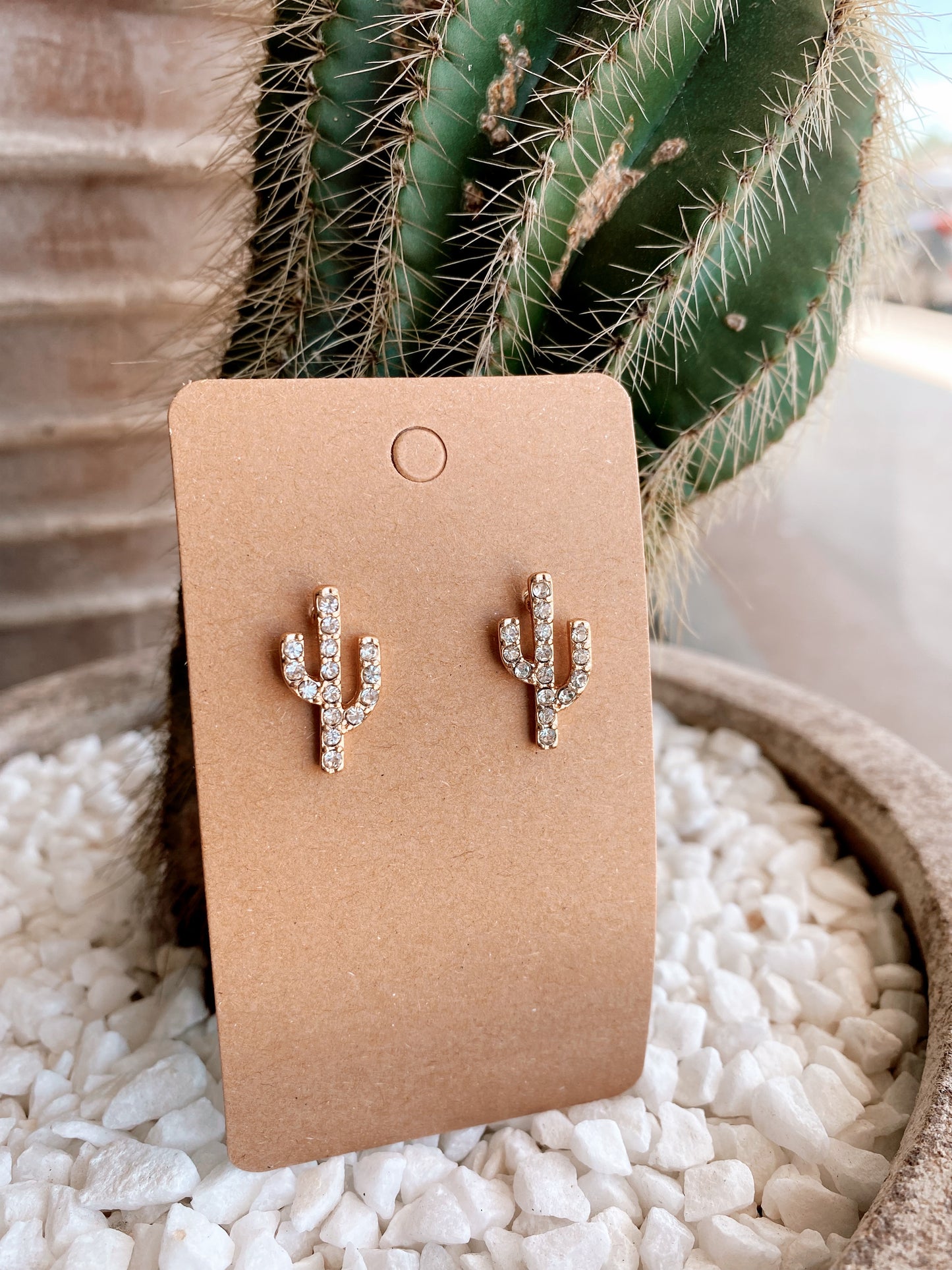 Cactus Earrings - Studs - Sparkle