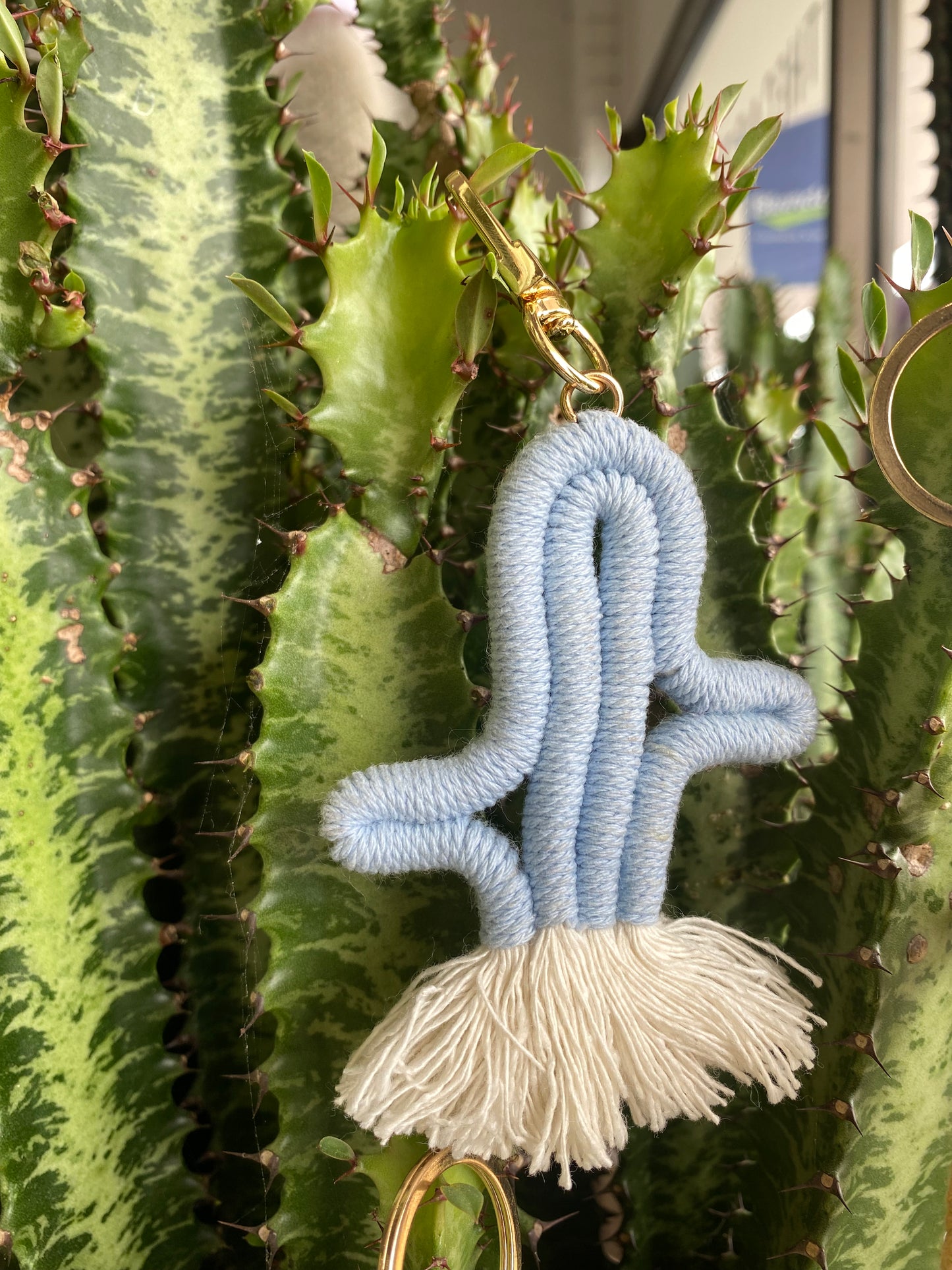 Macrame cactus Keyring - assorted