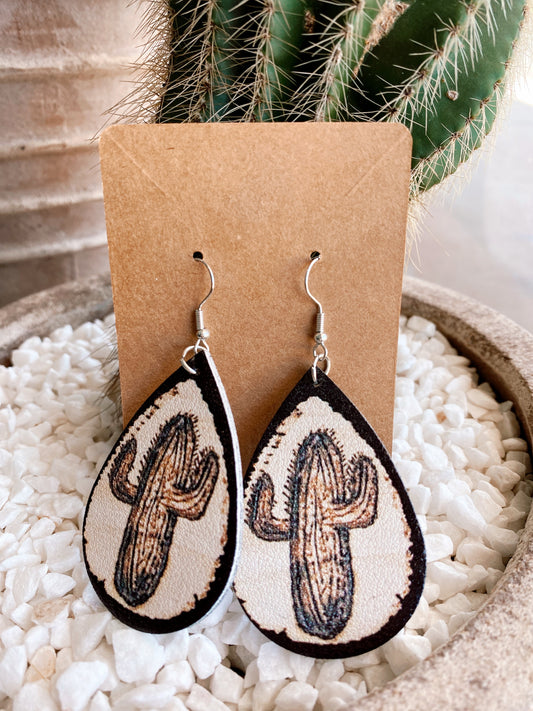 Cactus Earrings - caramel